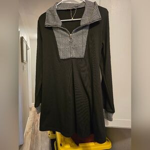 Black and White Houndstooth Dress